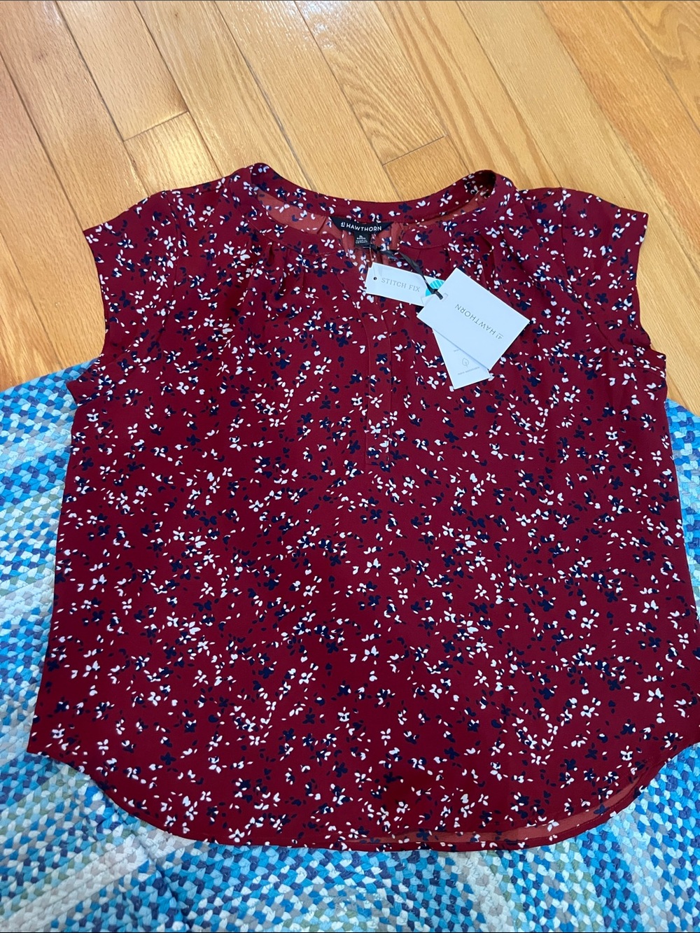 NWT XLP Burgundy Blouse